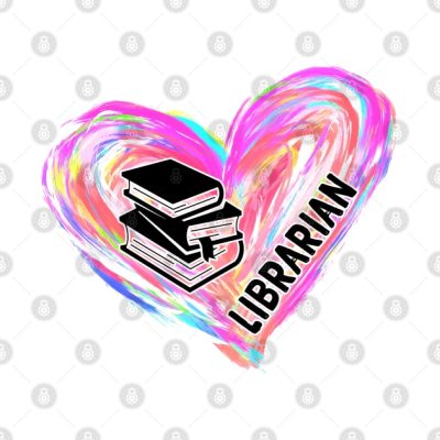 Librarian Watercolor Heart Brush Throw Pillow Official Librarian Merch