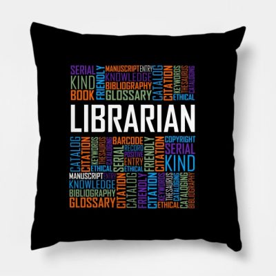 Librarian Words Throw Pillow Official Librarian Merch