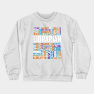 Librarian Words Crewneck Sweatshirt Official Librarian Merch