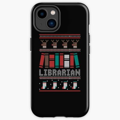 Librarian Books Ugly Christmas Sweater Mask Tshirt Iphone Case Official Librarian Merch