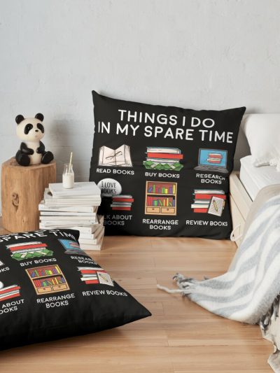 Read Books In My Spare Time Throw Pillow Official Librarian Merch