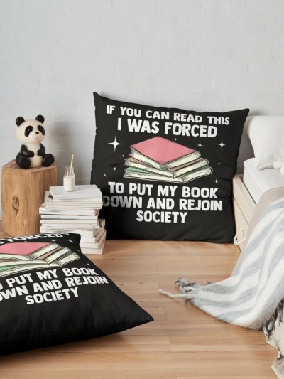 Cool Librarian Art For Men Women Novel Book Nerd Library Throw Pillow Official Librarian Merch