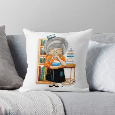 The Little Librarian Throw Pillow Official Librarian Merch