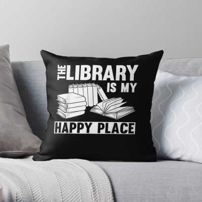 Cool Librarian Art For Men Women Novel Book Nerd Library Throw Pillow Official Librarian Merch