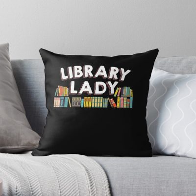 Cool Librarian Art For Men Women Novel Book Nerd Library Throw Pillow Official Librarian Merch