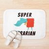 Super Librarian (Black Text) - Book Lovers With Superhero Cape Bath Mat Official Librarian Merch