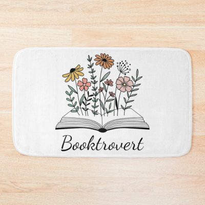 Wild Flowers Booktrovert Bookish Librarian Reading Gifts Book Lovergifts Bath Mat Official Librarian Merch