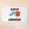 Super Librarian (Black Text) - Book Lovers With Superhero Cape Bath Mat Official Librarian Merch