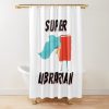 Super Librarian (Black Text) - Book Lovers With Superhero Cape Shower Curtain Official Librarian Merch