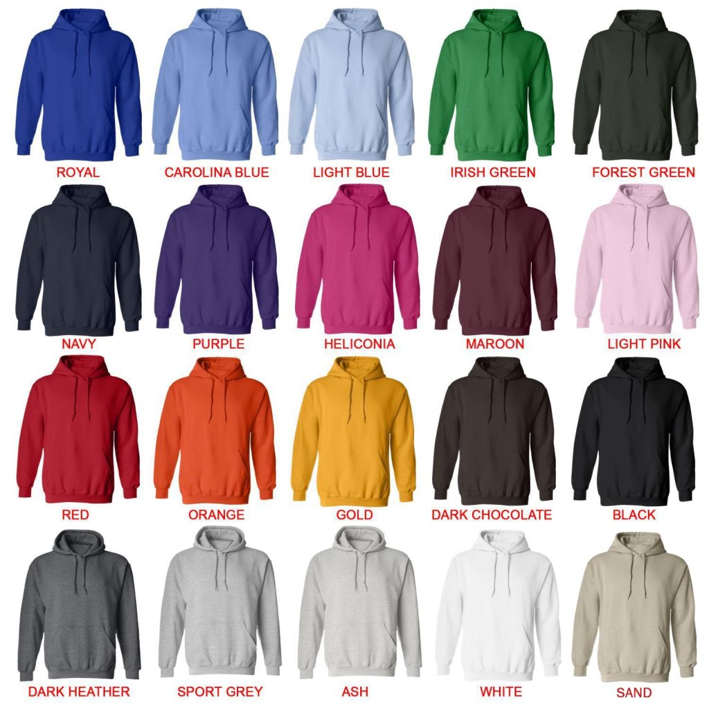 hoodie color chart - Librarian Gifts