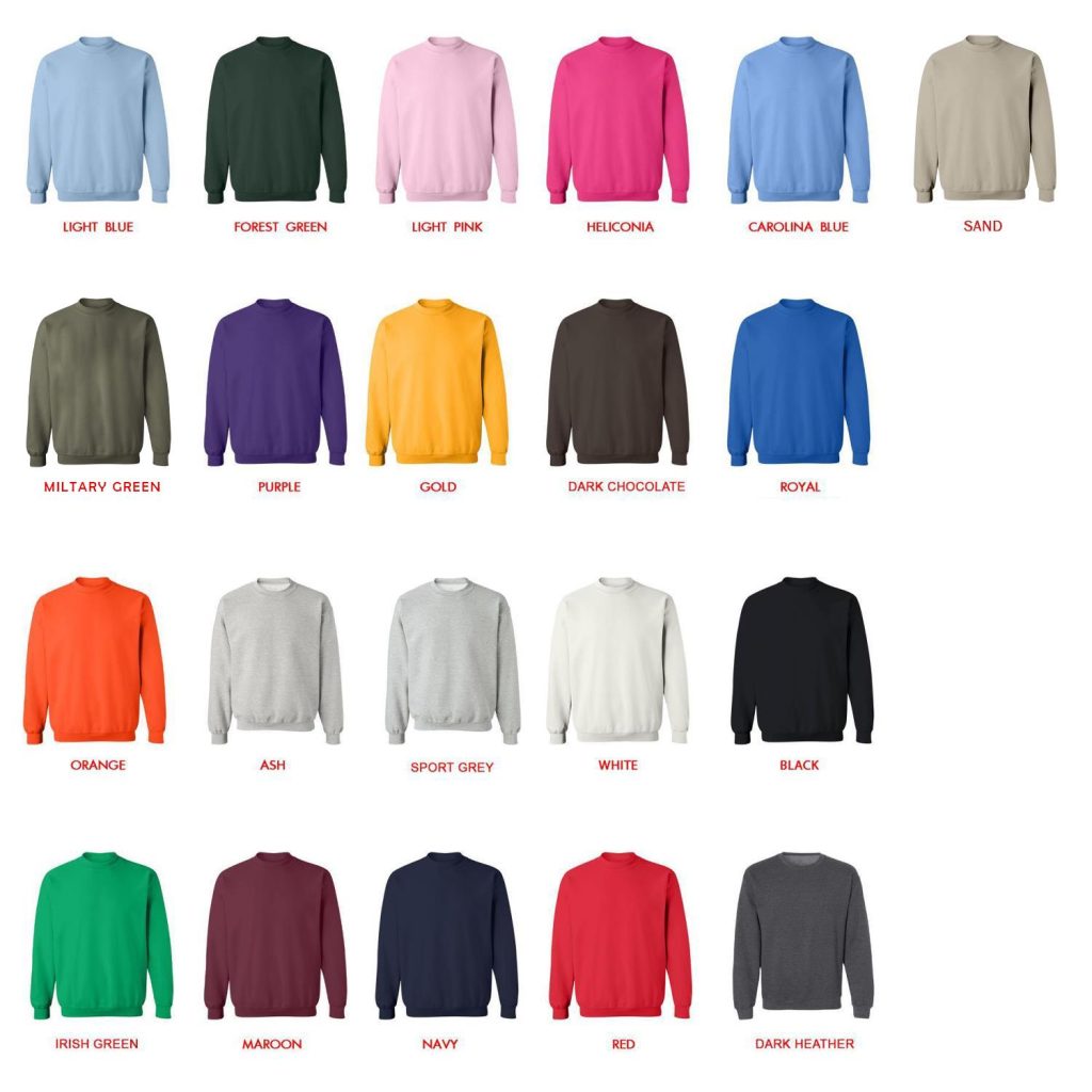 sweatshirt color chart - Librarian Gifts