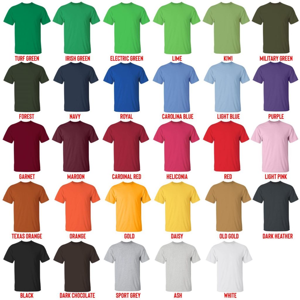 t shirt color chart - Librarian Gifts